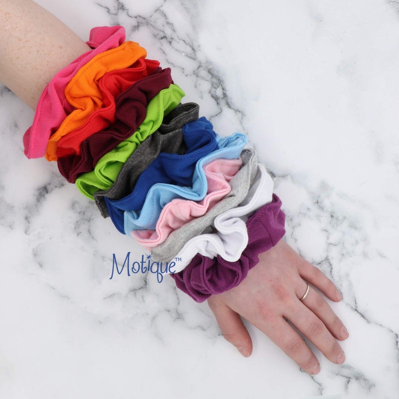 Motique Accessories Set of 2 Large Solid Scrunchies - Red - Image 4